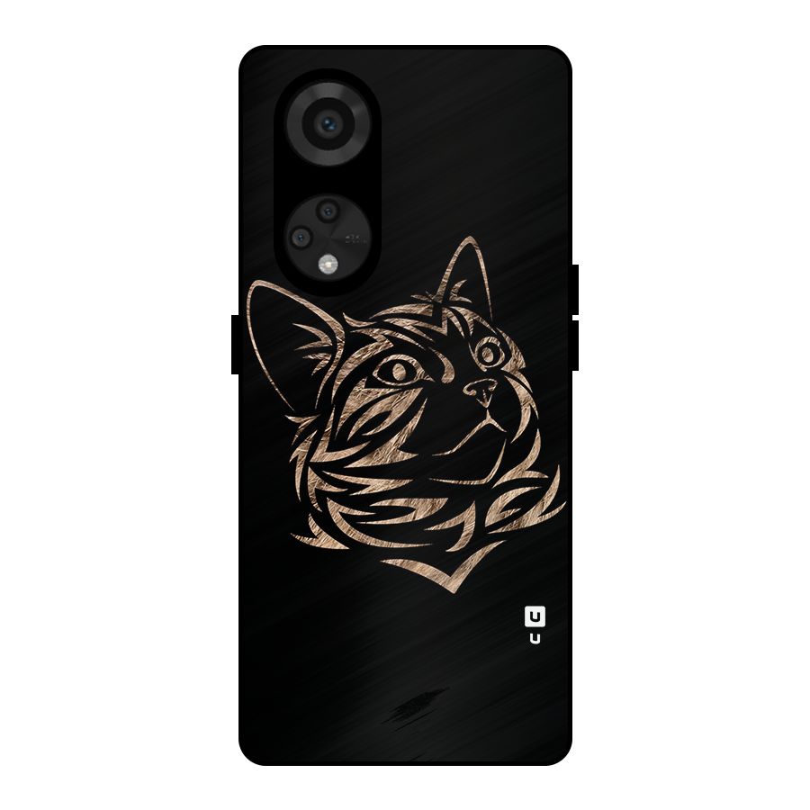 Tribal Cat Metal Back Case for Reno8 T 5G