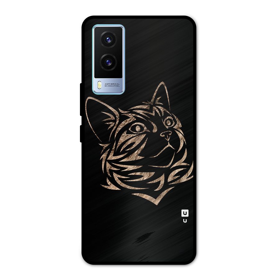 Tribal Cat Metal Back Case for Vivo V21e 5G