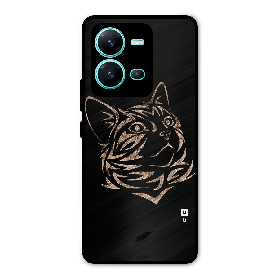 Tribal Cat Metal Back Case for Vivo V25