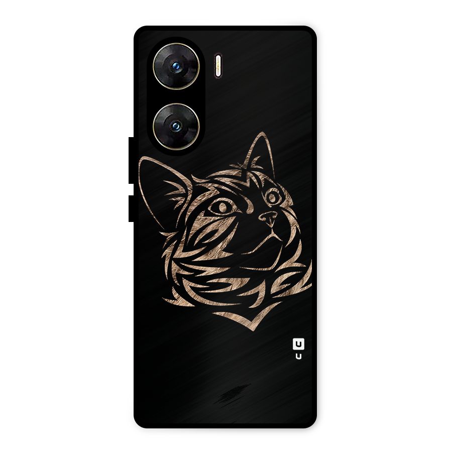 Tribal Cat Metal Back Case for Vivo V29e