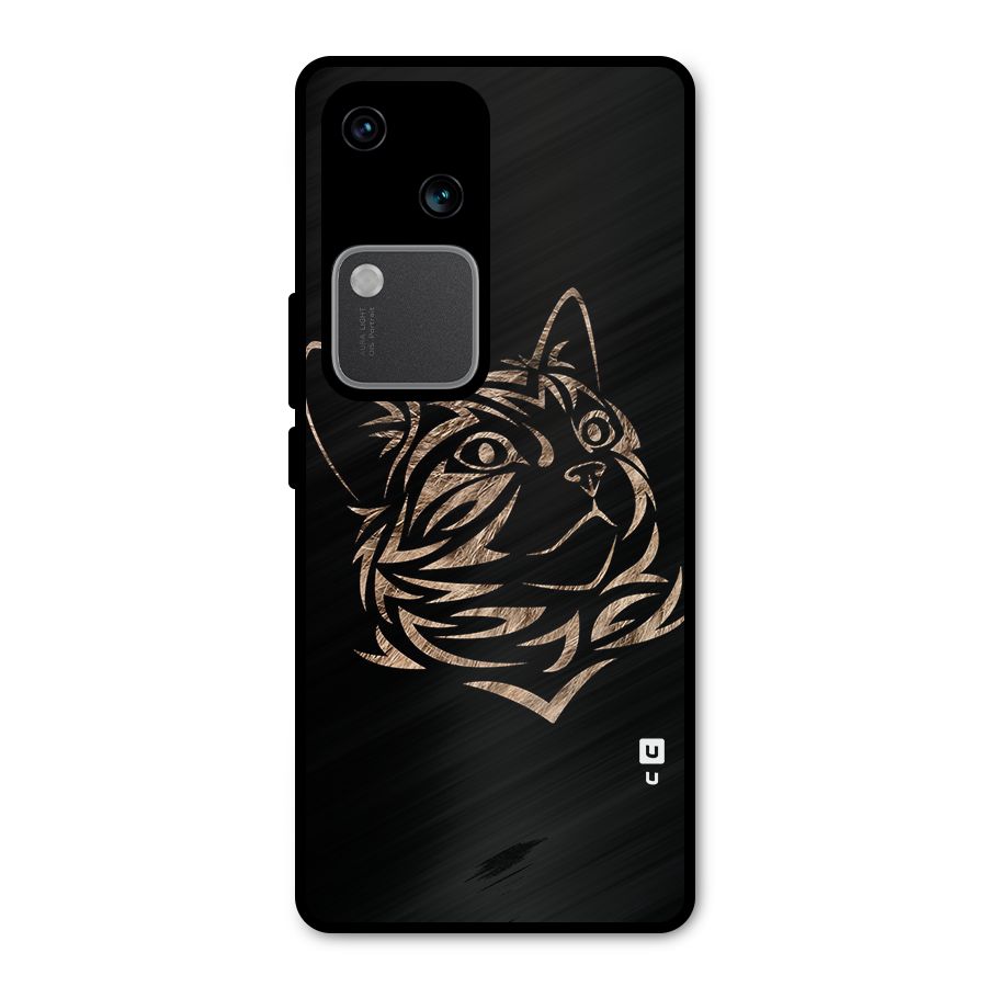 Tribal Cat Metal Back Case for Vivo V30