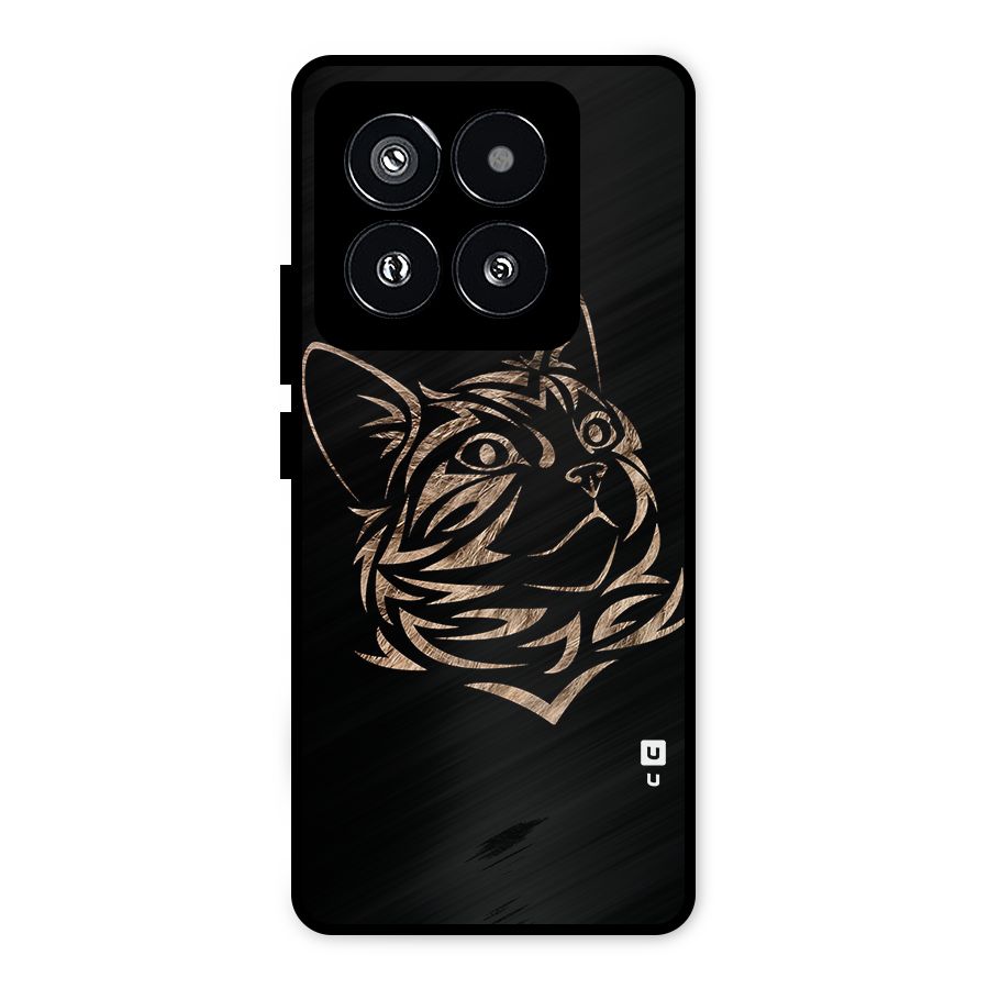 Tribal Cat Metal Back Case for Xiaomi 14 Pro