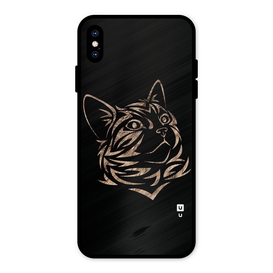 Tribal Cat Metal Back Case for iPhone XS Max