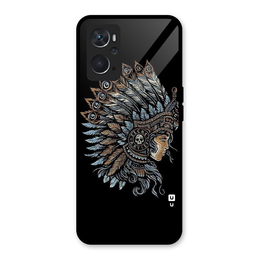 Tribal Design Glass Back Case for Oppo K10 4G