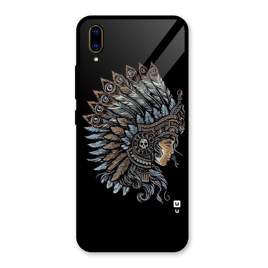 Tribal Design Glass Back Case for Vivo V11 Pro