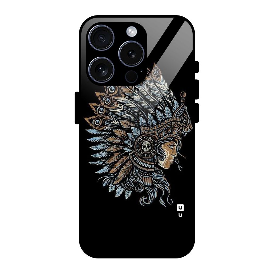 Tribal Design Glass Back Case for iPhone 15 Pro
