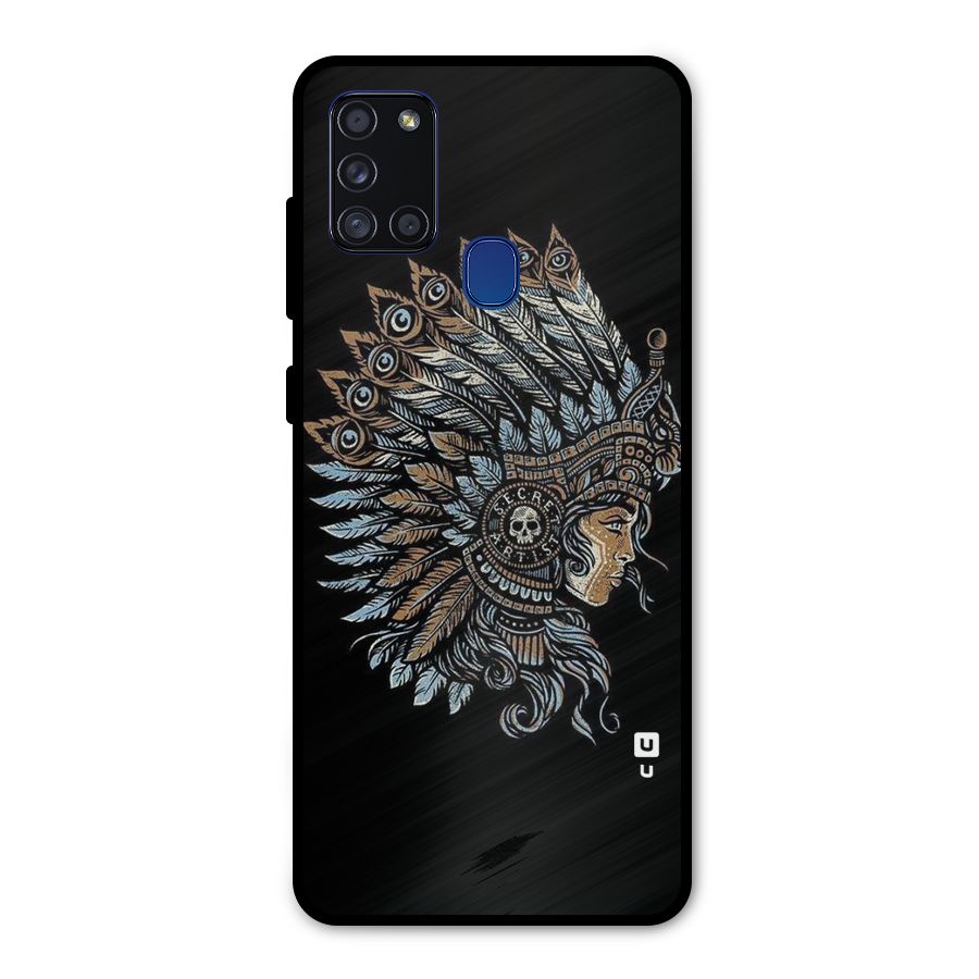 Tribal Design Metal Back Case for Galaxy A21s