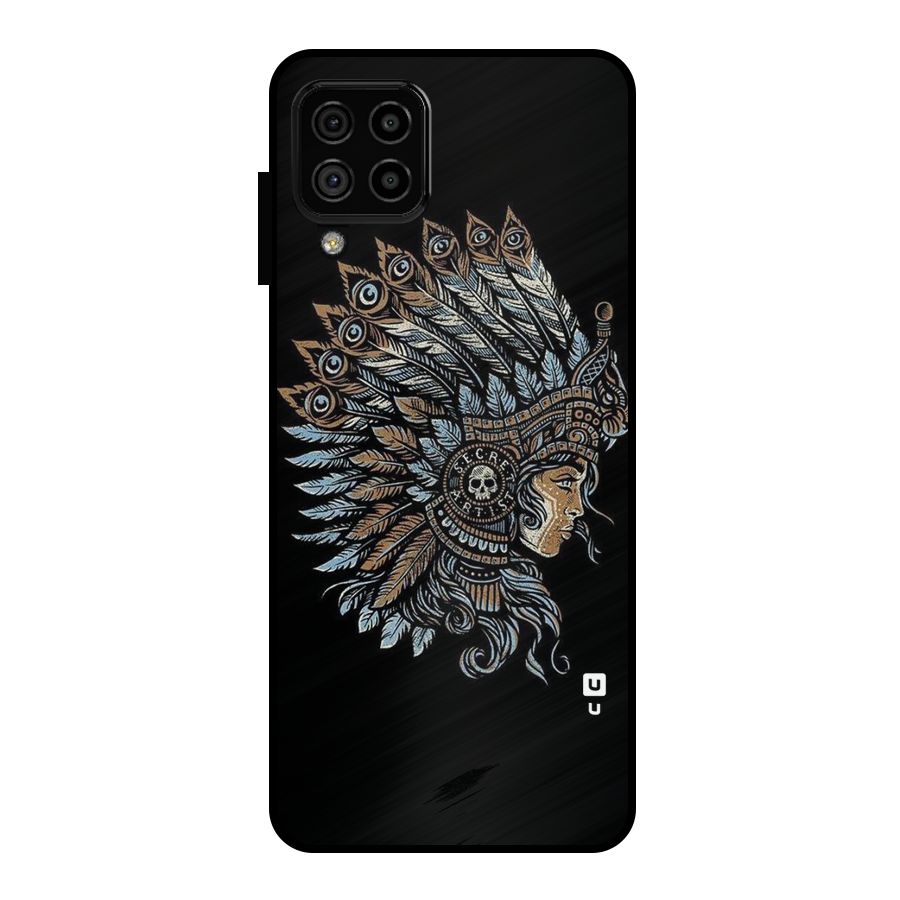 Tribal Design Metal Back Case for Galaxy A22 4G