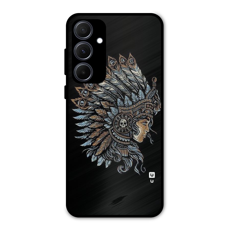 Tribal Design Metal Back Case for Galaxy A35