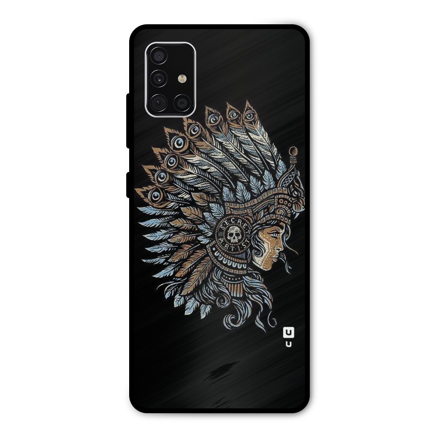 Tribal Design Metal Back Case for Galaxy A51