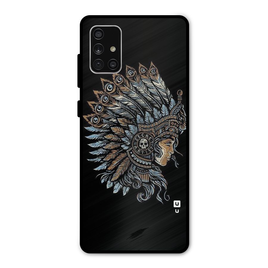 Tribal Design Metal Back Case for Galaxy A71