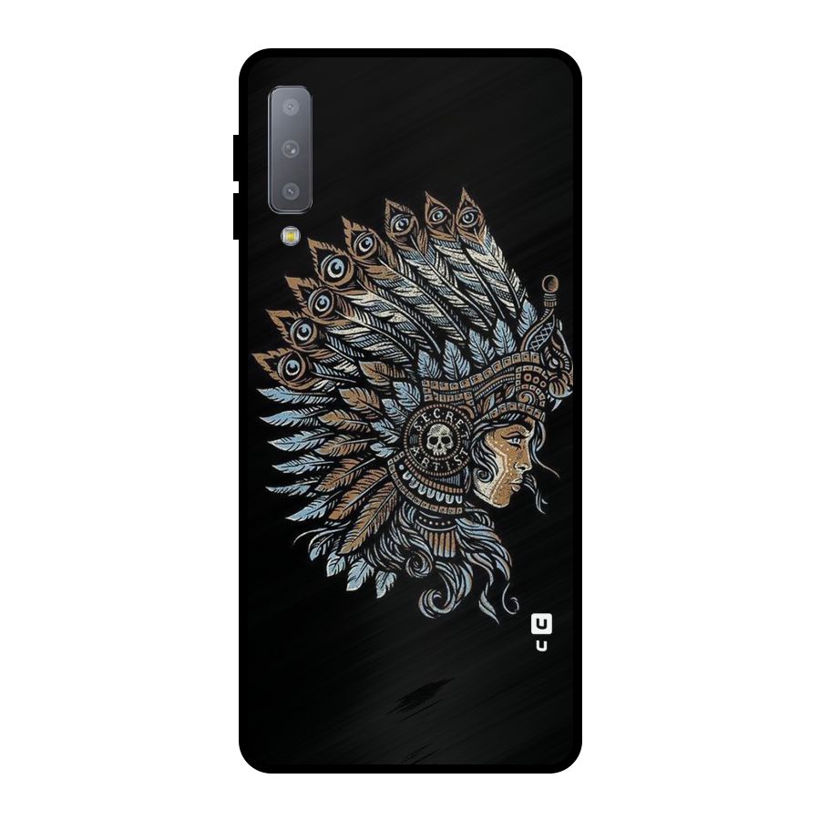 Tribal Design Metal Back Case for Galaxy A7 (2018)