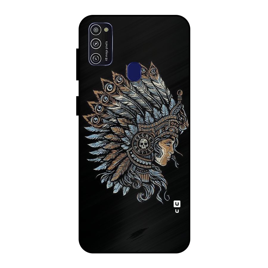 Tribal Design Metal Back Case for Galaxy M30s