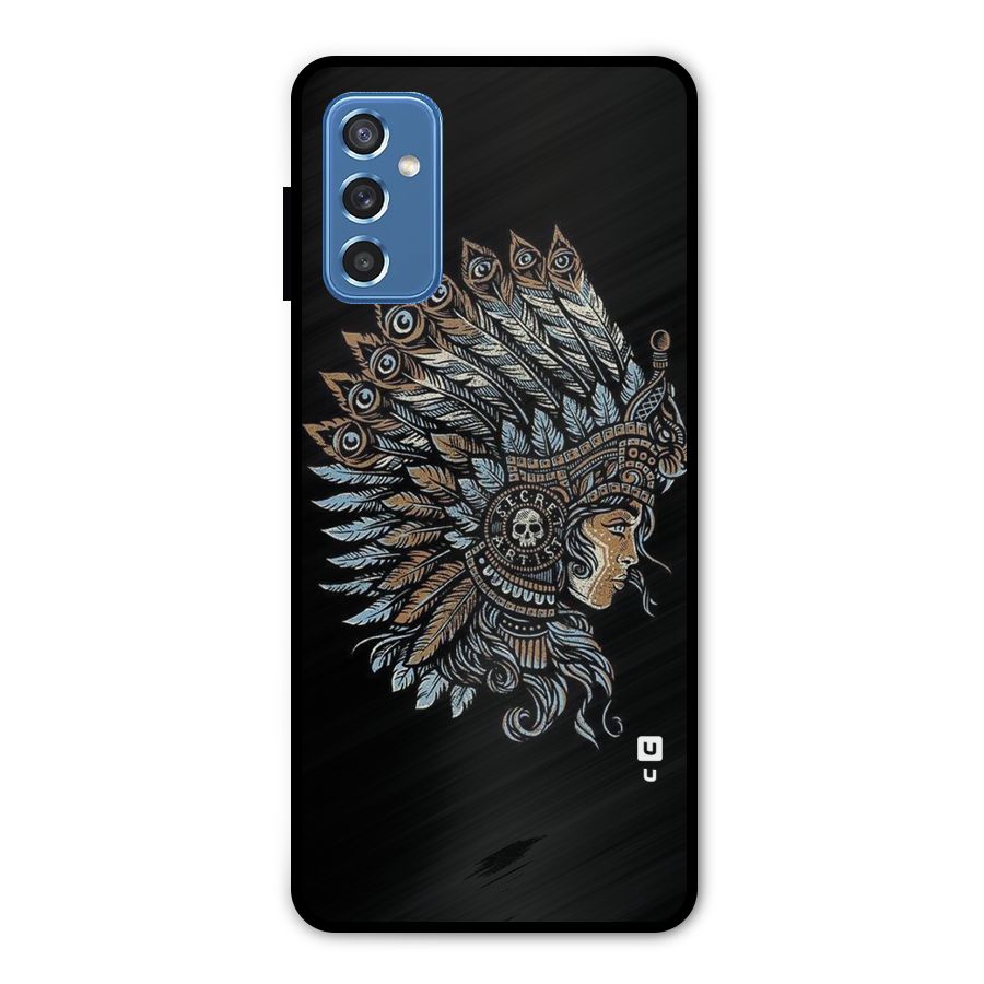 Tribal Design Metal Back Case for Galaxy M52 5G