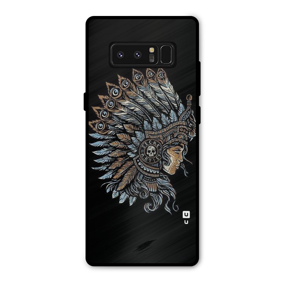 Tribal Design Metal Back Case for Galaxy Note 8
