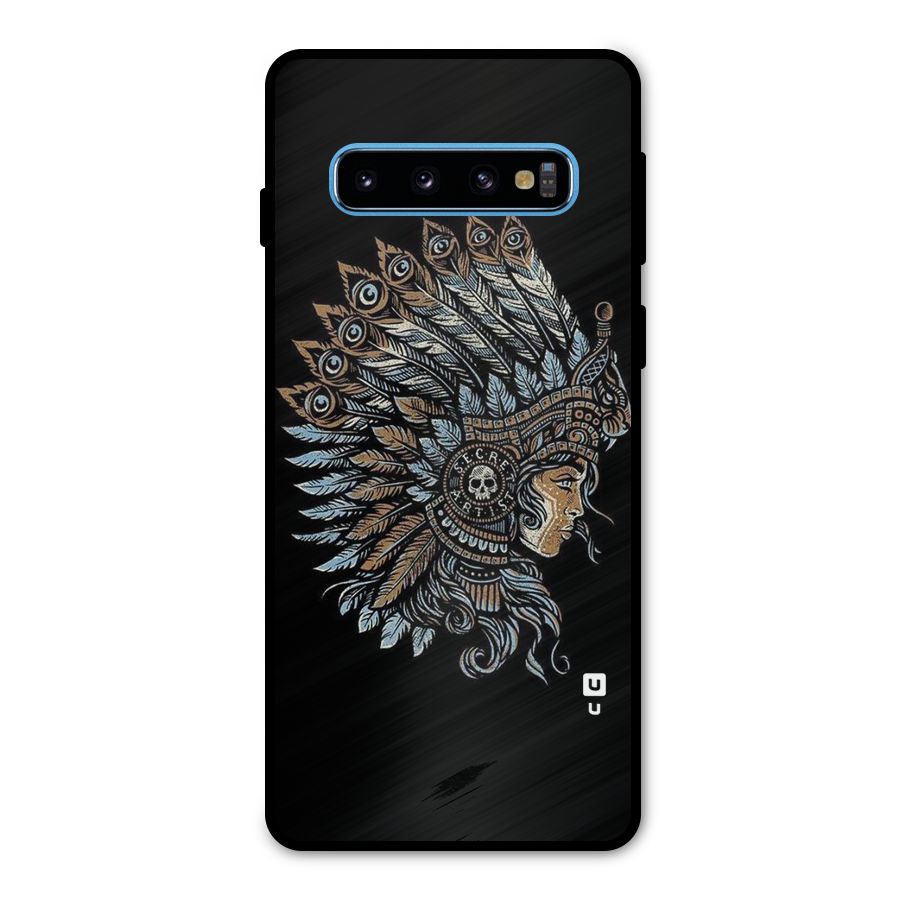 Tribal Design Metal Back Case for Galaxy S10