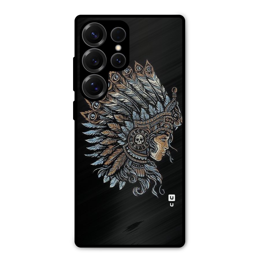 Tribal Design Metal Back Case for Galaxy S25 Ultra