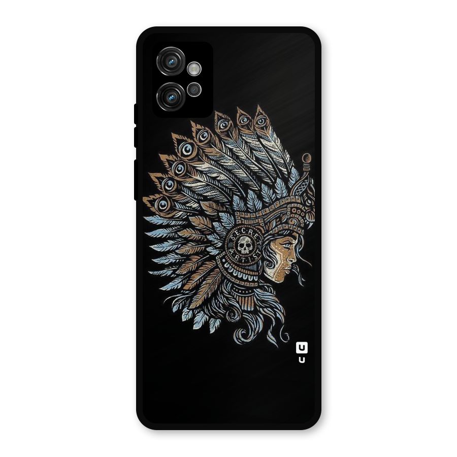 Tribal Design Metal Back Case for Moto G32