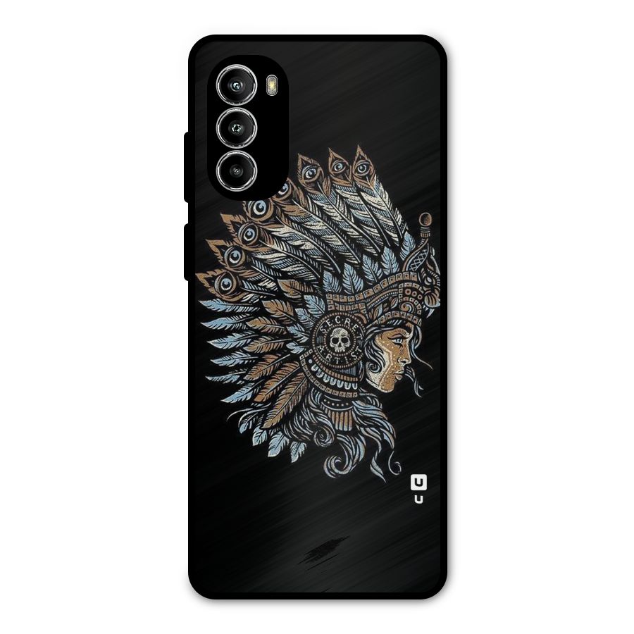 Tribal Design Metal Back Case for Moto G52