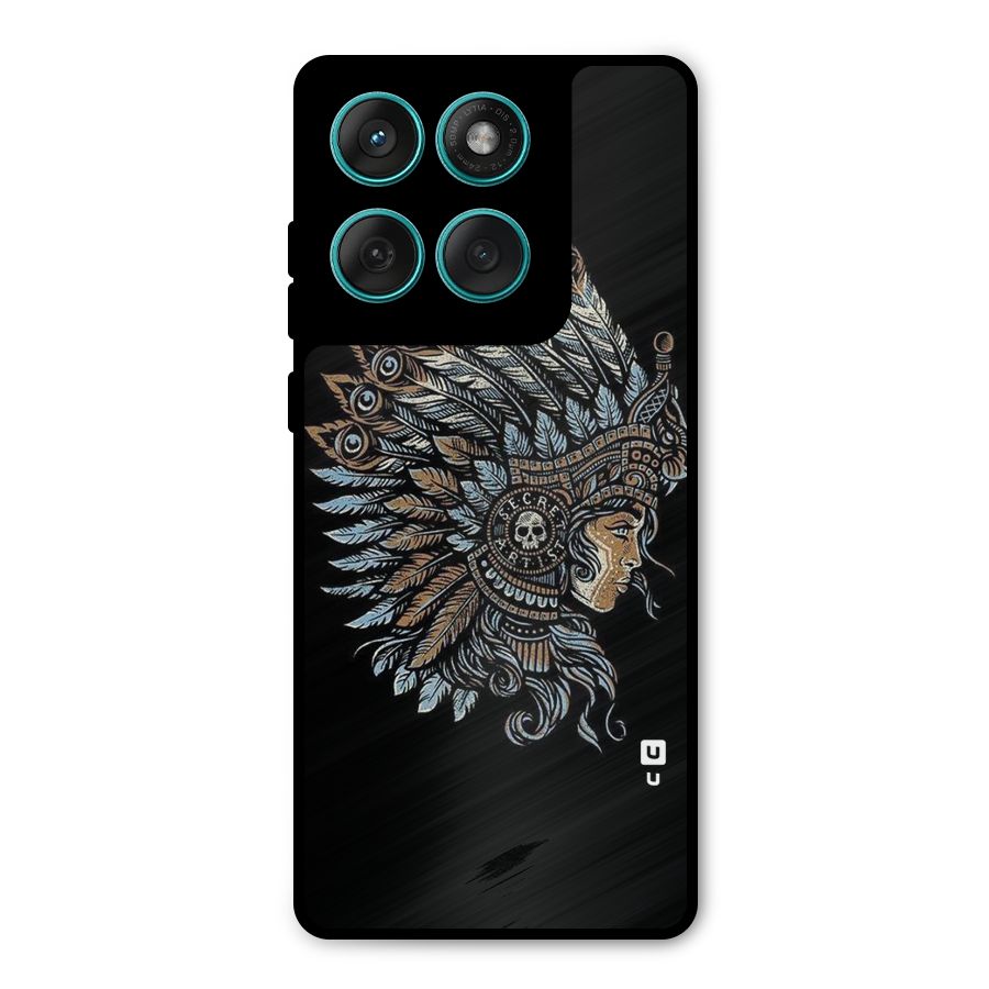 Tribal Design Metal Back Case for Motorola Edge 60 Fusion