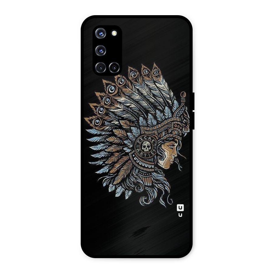 Tribal Design Metal Back Case for Oppo A52
