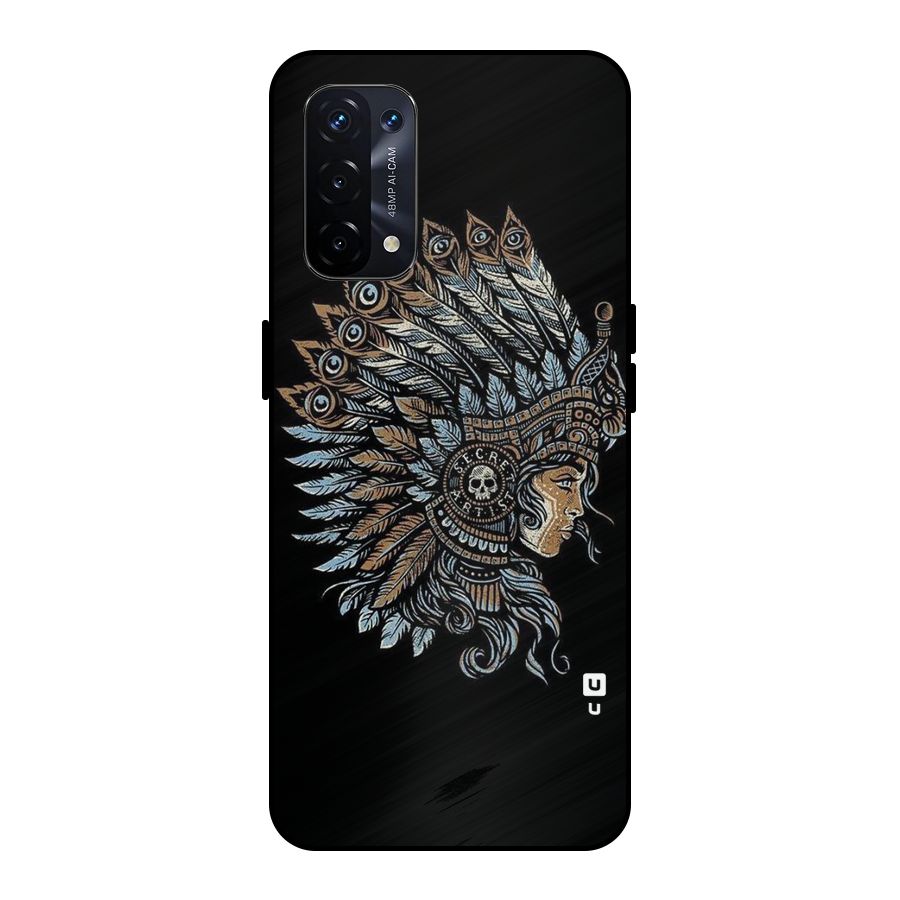 Tribal Design Metal Back Case for Oppo A74 5G