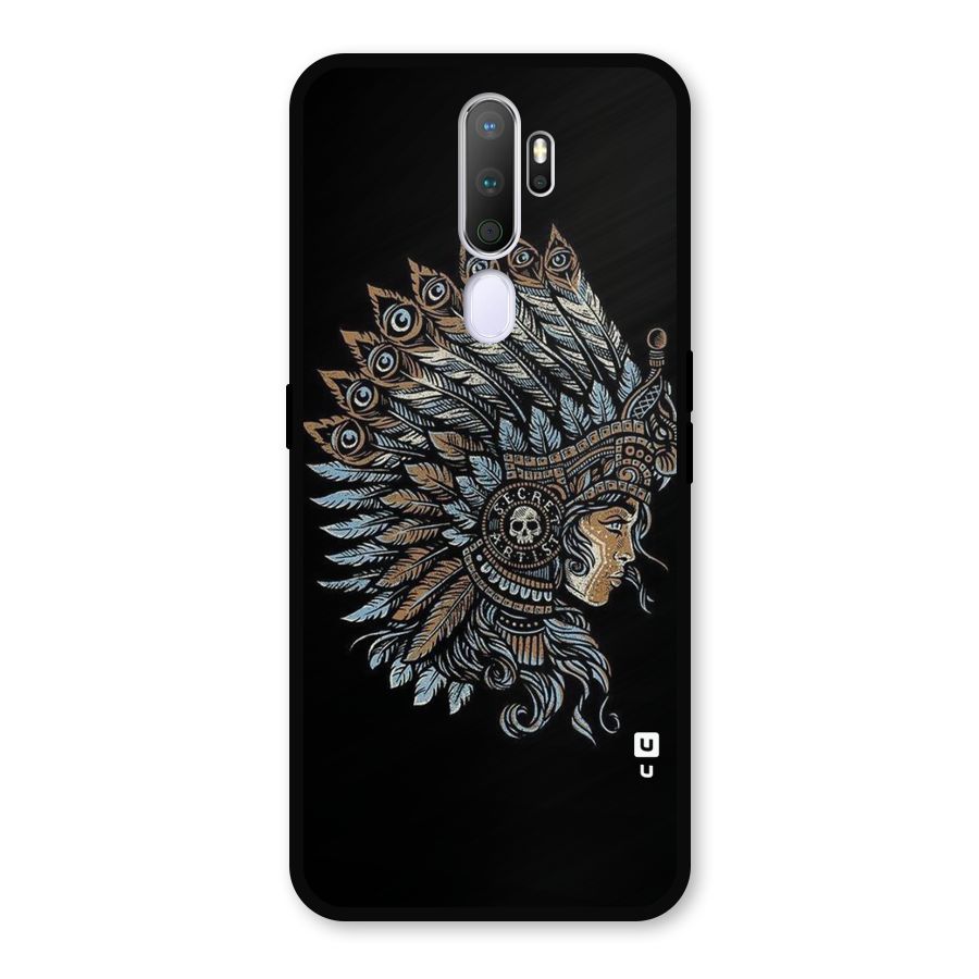 Tribal Design Metal Back Case for Oppo A9 (2020)