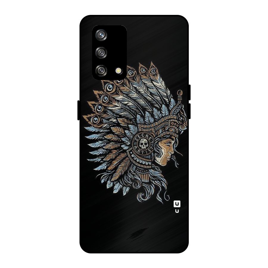 Tribal Design Metal Back Case for Oppo F19