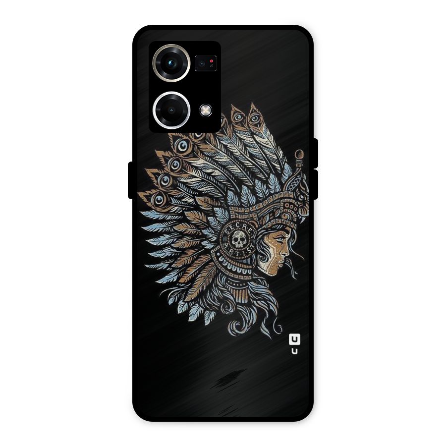 Tribal Design Metal Back Case for Oppo F21s Pro 4G