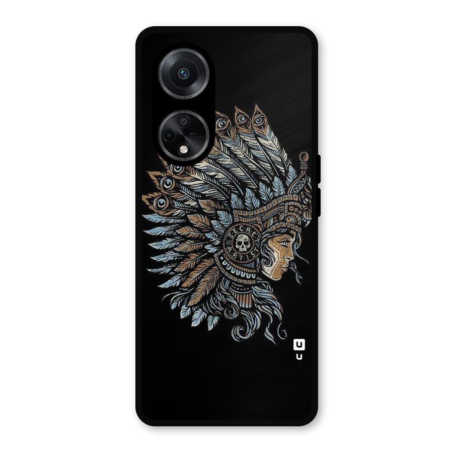 Tribal Design Metal Back Case for Oppo F23