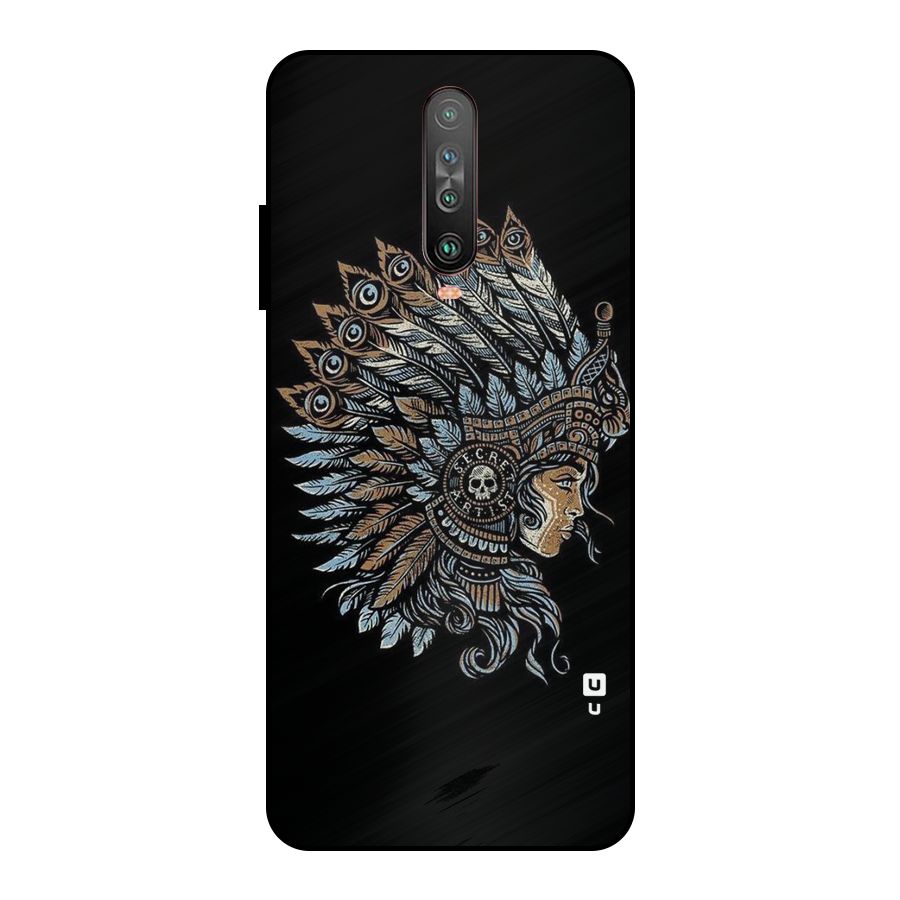 Tribal Design Metal Back Case for Poco X2