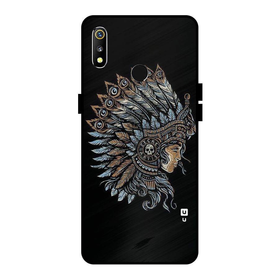 Tribal Design Metal Back Case for Realme 3i