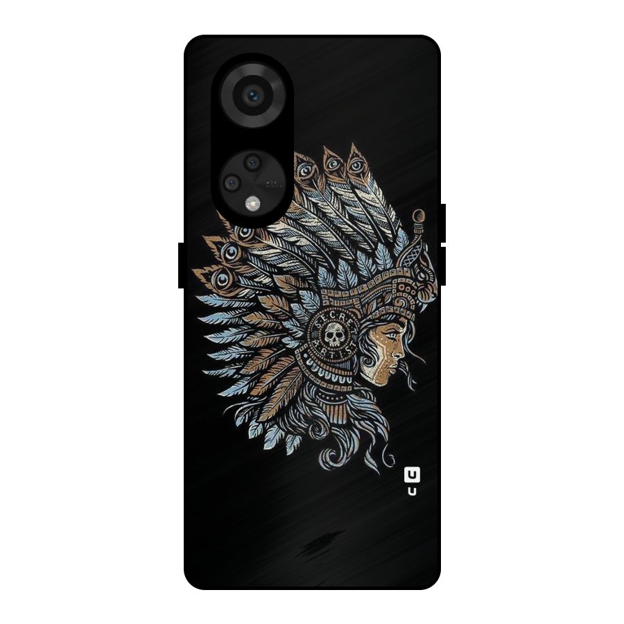 Tribal Design Metal Back Case for Reno8 T 5G