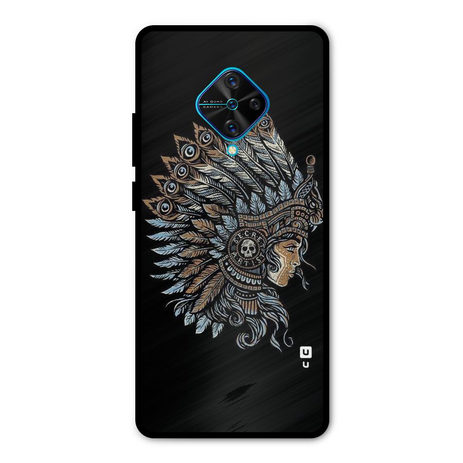 Tribal Design Metal Back Case for Vivo S1 Pro