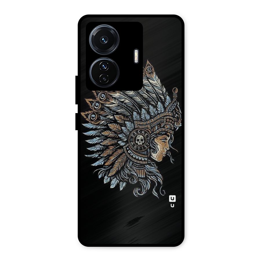Tribal Design Metal Back Case for Vivo T1 Pro