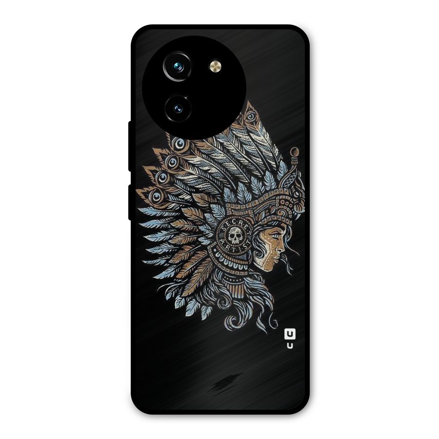 Tribal Design Metal Back Case for Vivo T3x