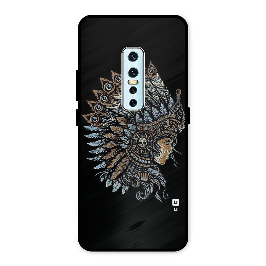 Tribal Design Metal Back Case for Vivo V17 Pro
