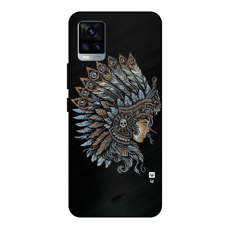 Tribal Design Metal Back Case for Vivo V20