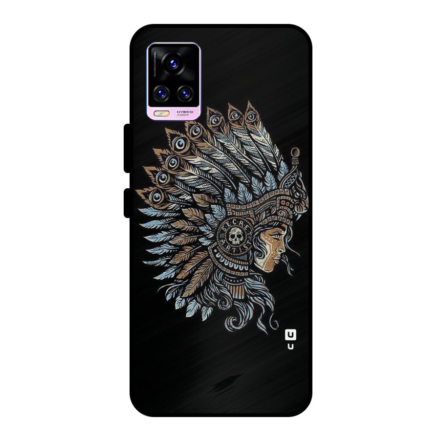 Tribal Design Metal Back Case for Vivo V20 Pro