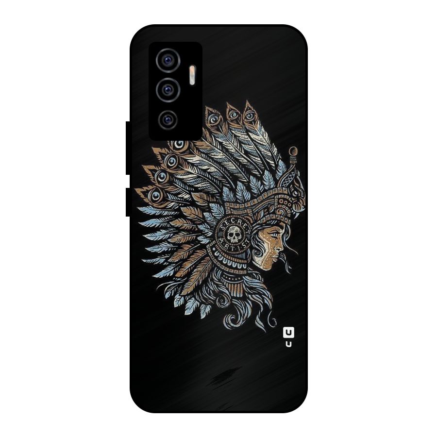 Tribal Design Metal Back Case for Vivo V23e