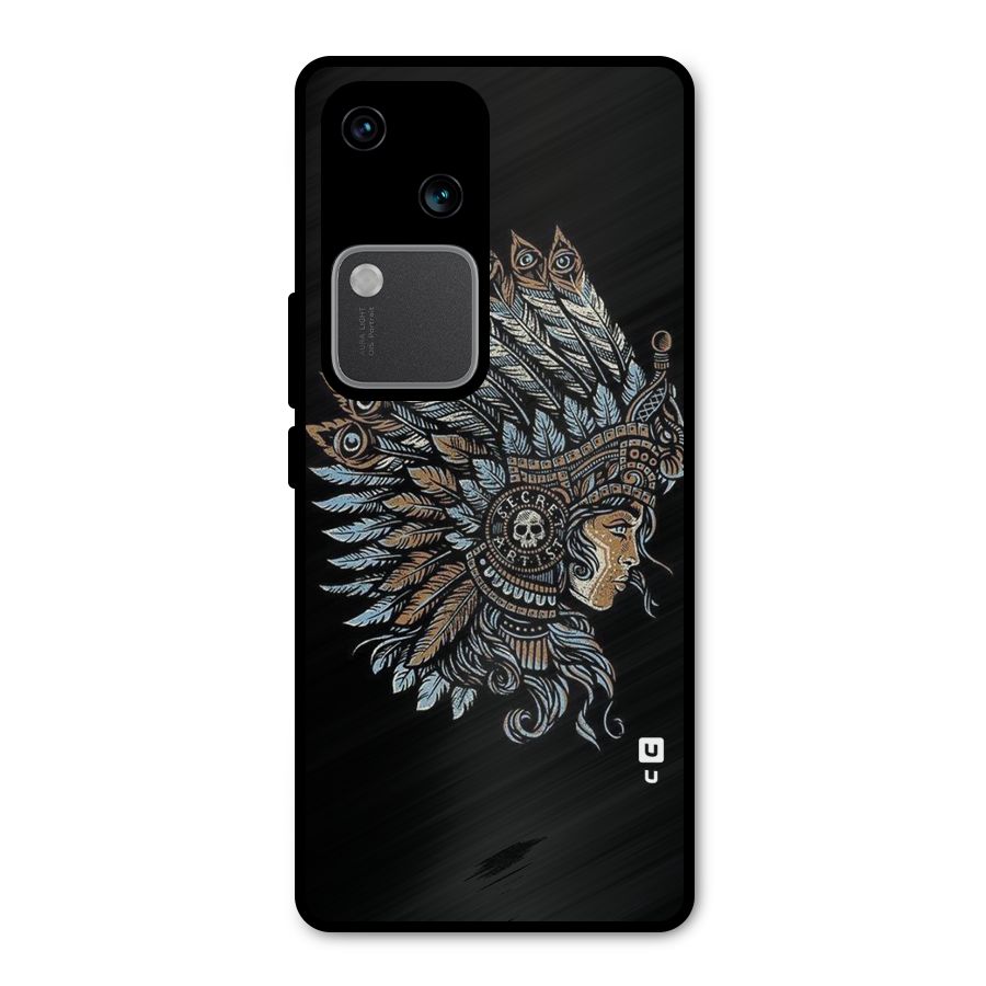 Tribal Design Metal Back Case for Vivo V30