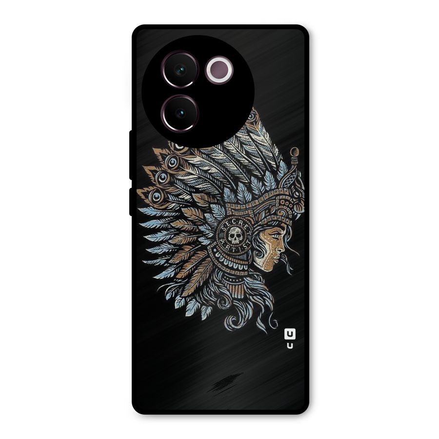 Tribal Design Metal Back Case for Vivo V30e