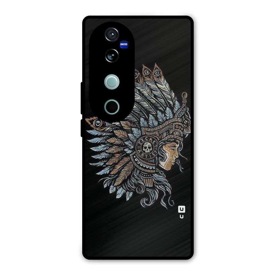 Tribal Design Metal Back Case for Vivo V40