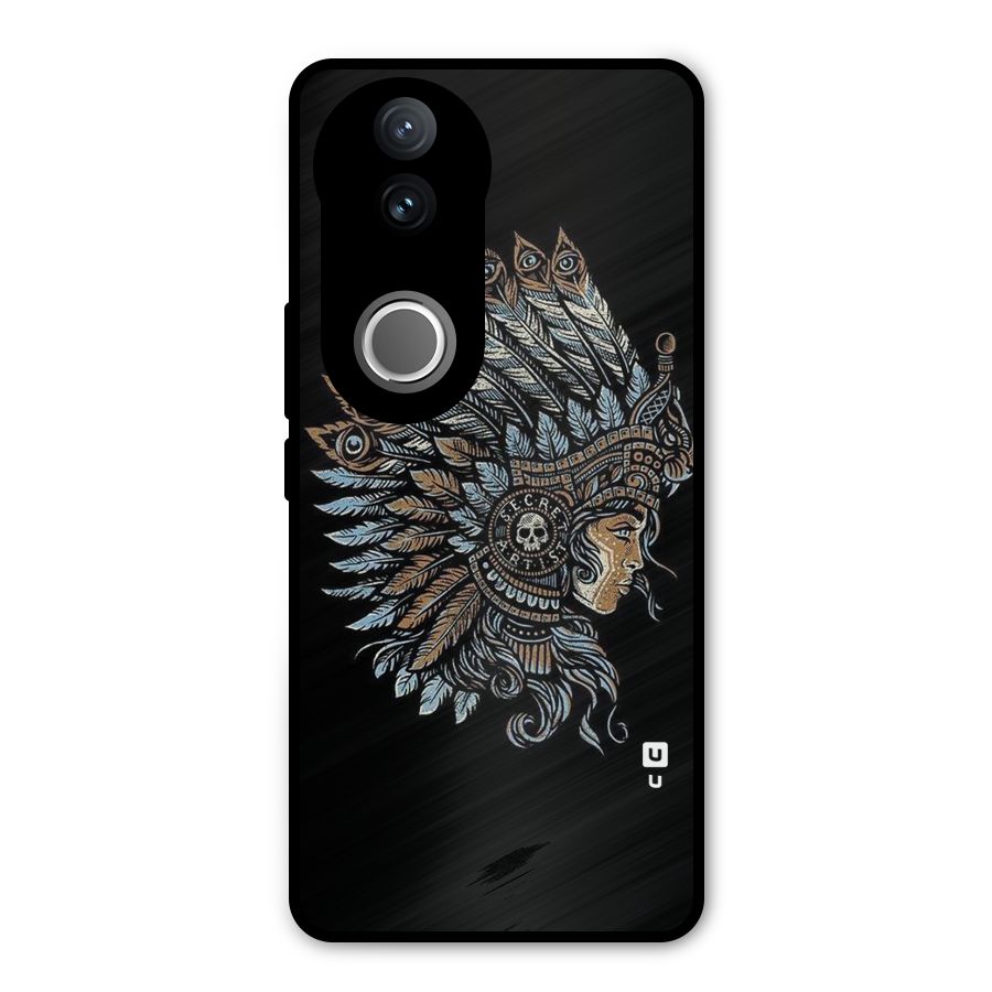 Tribal Design Metal Back Case for Vivo V50e