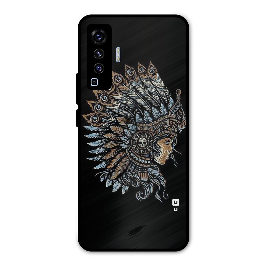 Tribal Design Metal Back Case for Vivo X50