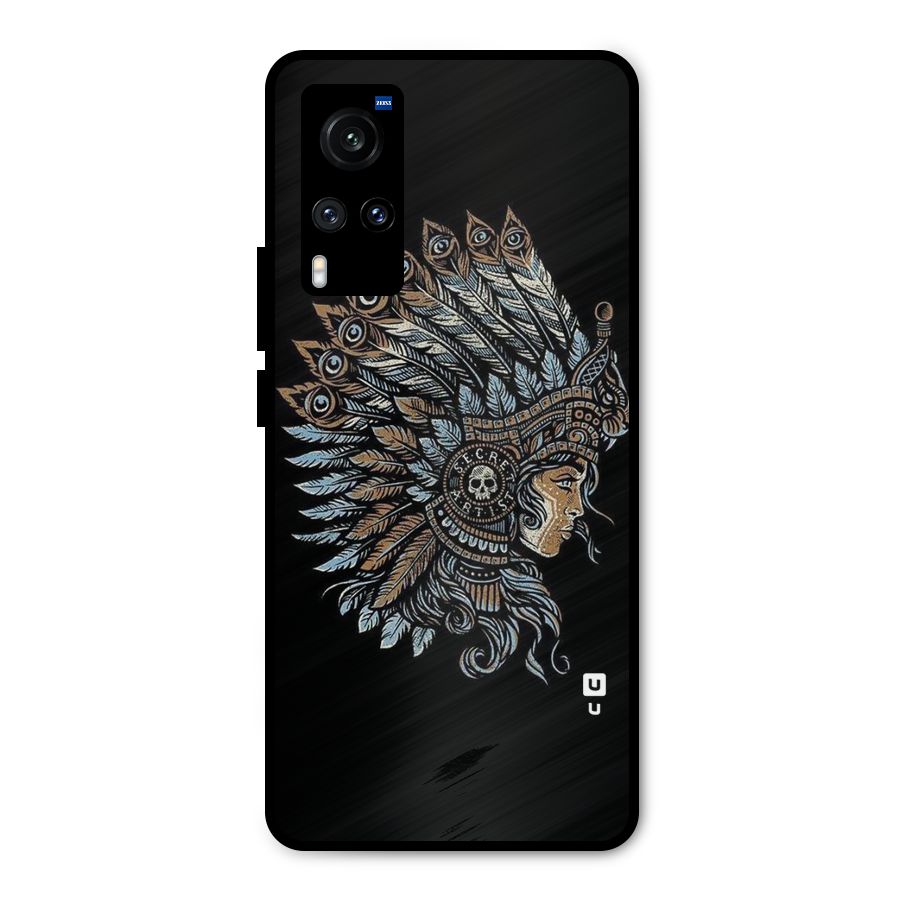 Tribal Design Metal Back Case for Vivo X60
