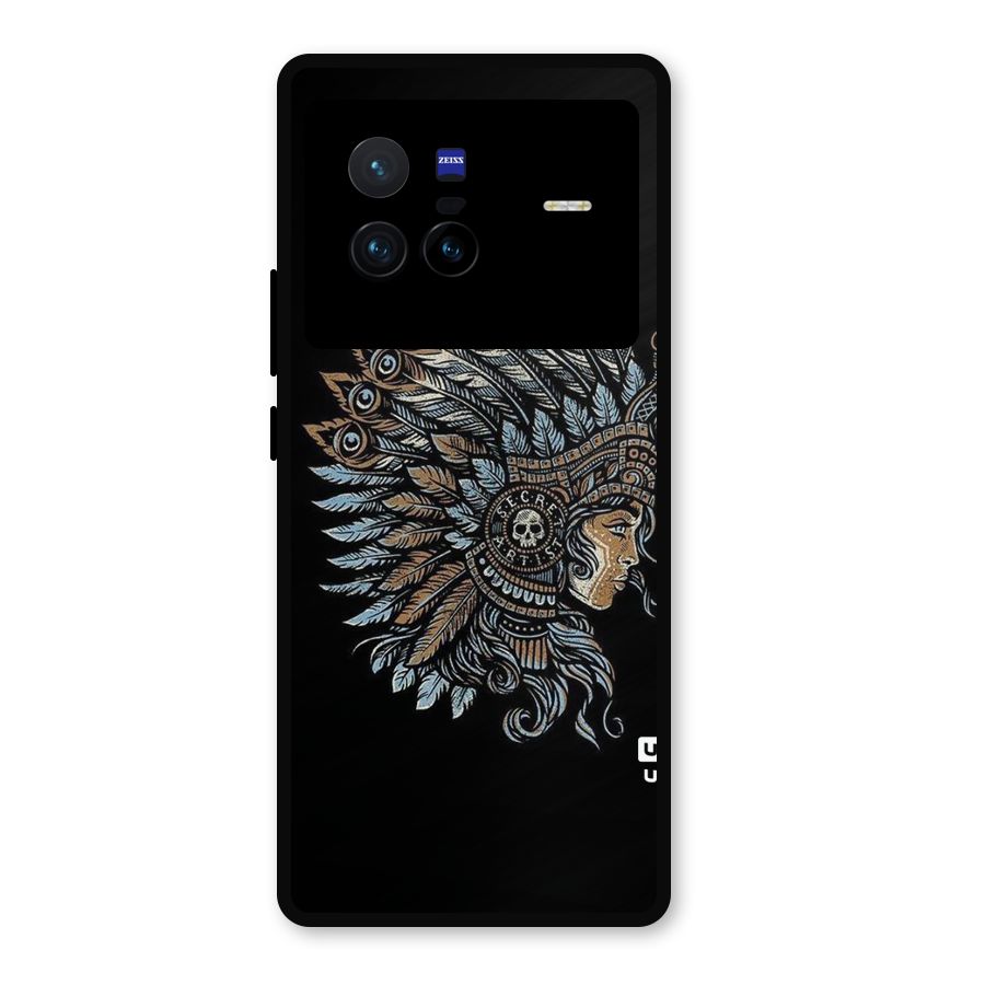 Tribal Design Metal Back Case for Vivo X80