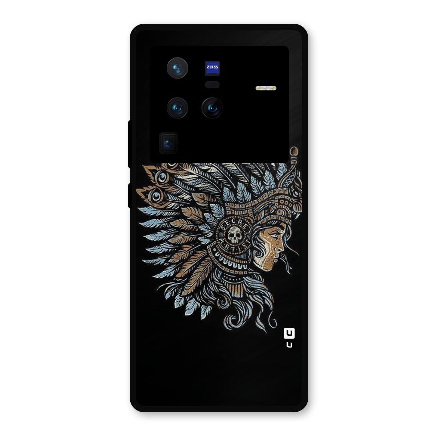 Tribal Design Metal Back Case for Vivo X80 Pro