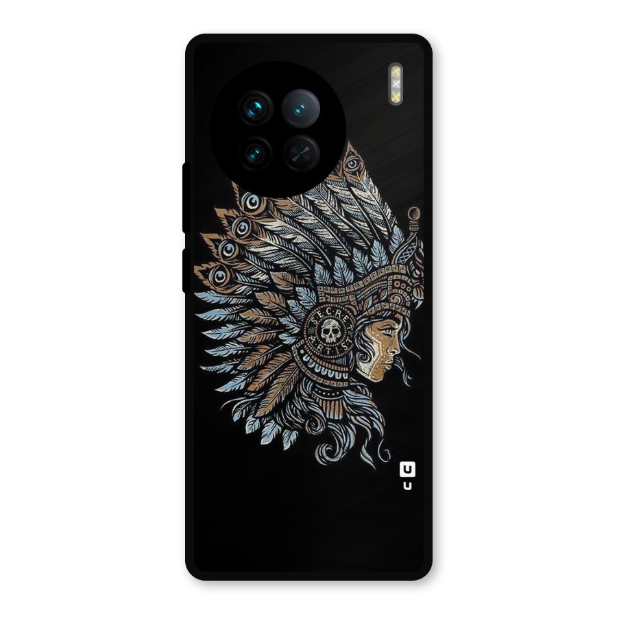Tribal Design Metal Back Case for Vivo X90