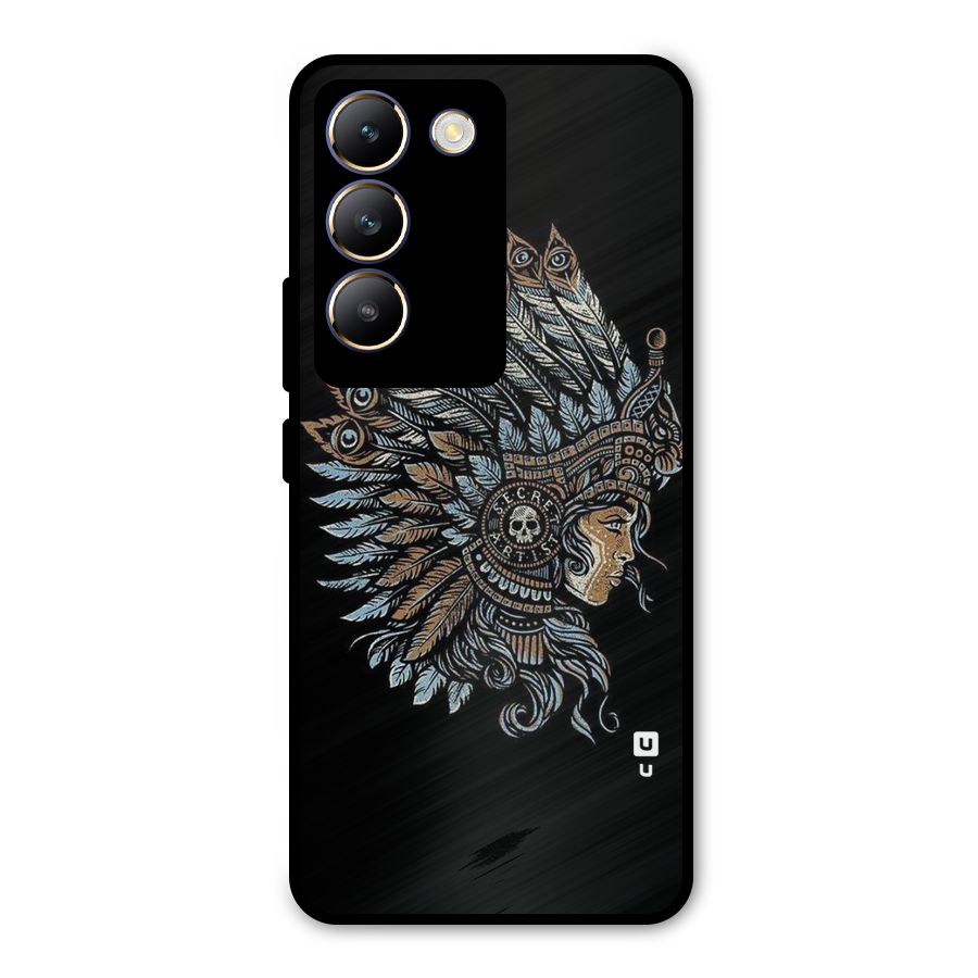 Tribal Design Metal Back Case for Vivo Y200e